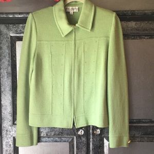 Vintage St. John Collection Green Knit Jacket